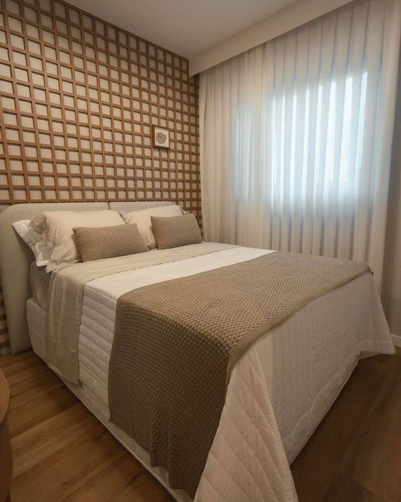 Quarto do casal do decorado do Vertex Prime Fraga Maia